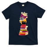Funny Cats Reading Books Reading Book Lover T-Shirt