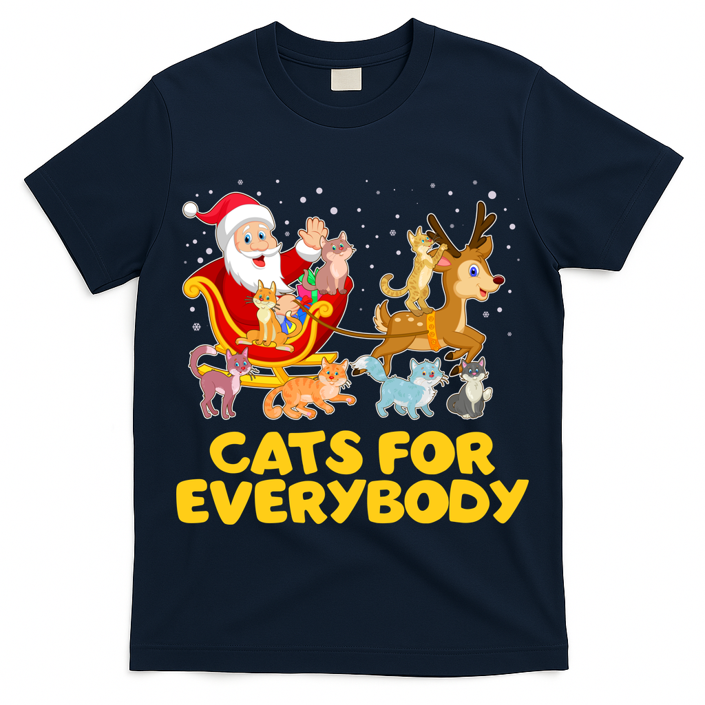 Funny Christmas Santa Claus Cats For Everybody T-Shirt