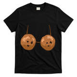 Funny Coconut Summer Coconuts Bra Halloween T-Shirt - Black