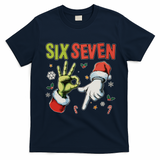Funny Christmas Six Seven 67 Meme T-Shirt - Navy Blue