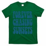 Forever Chasing Sunsets Retro Summer T-Shirt - Green