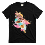 Fun Colorful Summer Time Chocolate Ice Cream T-Shirt - Black