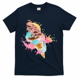 Fun Colorful Summer Time Chocolate Ice Cream T-Shirt - Navy
