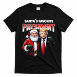 Funny Christmas Trump With Santa Favorite President Meaningful Gift T-Shirt - Black