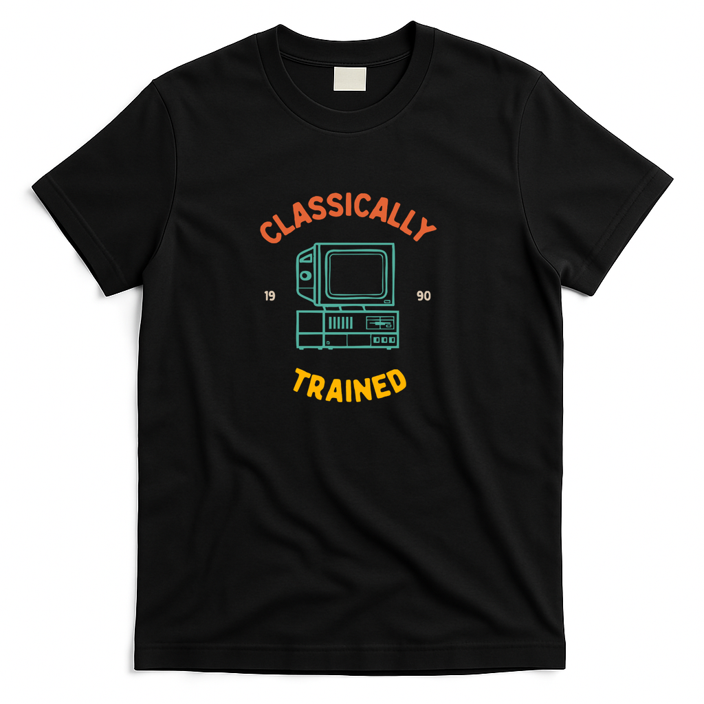 Funny Classically Trained Retro Computer 1990 - Black