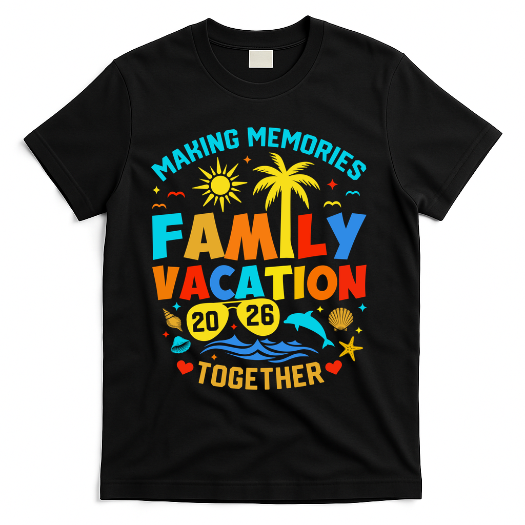 Family Cruise Vacation 2026 Summer Trip T-Shirt - Black