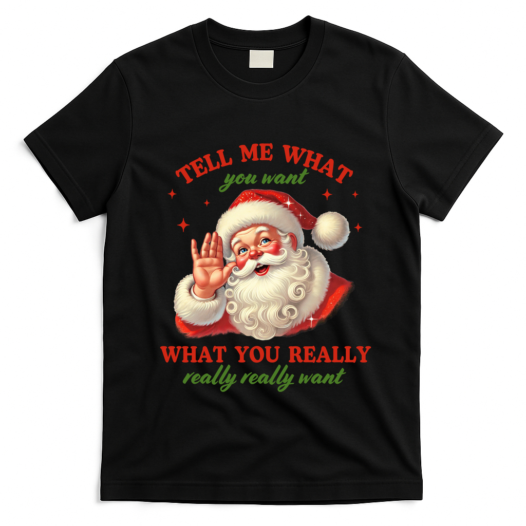 Funny Christmas Vintage Santa T-Shirt - Black