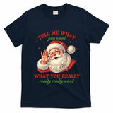 Funny Christmas Vintage Santa T-Shirt - Navy Blue