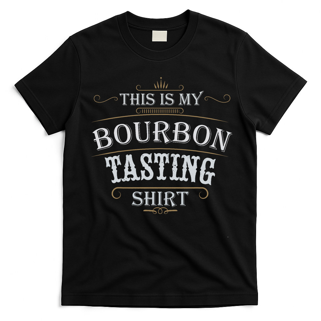 Funny Christmas Whiskey Drinking This Is My Bourbon Tasting T-Shirt - Black