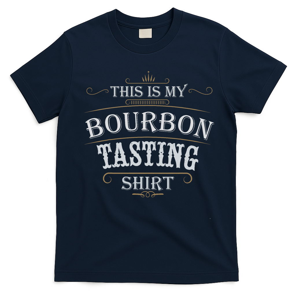 Funny Christmas Whiskey Drinking This Is My Bourbon Tasting T-Shirt - Navy Blue