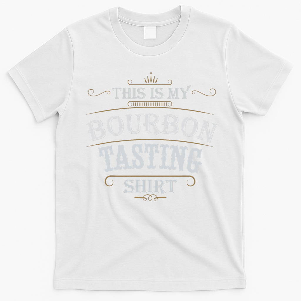 Funny Christmas Whiskey Drinking This Is My Bourbon Tasting T-Shirt - White