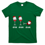 Funny Christmas Wine Grammar Verb Conjugation Party T-Shirt - Irish Green