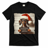 Funny Dachshund Christmas Dear Santa I Can Explain Weiner T-Shirt - Black
