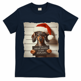 Funny Dachshund Christmas Dear Santa I Can Explain Weiner T-Shirt - Navy Blue