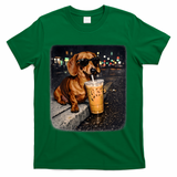Funny Dachshund Drinking Iced Coffee T-Shirt