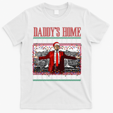 Funny DaddyS Home Trump Ugly Christmas Sweater Xmas Pajamas Sweatshirt T-Shirt - White