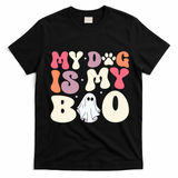 Funny Dog Lover Halloween Puppy Groovy My Dog Is My Boo Gift T-Shirt - Black