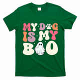 Funny Dog Lover Halloween Puppy Groovy My Dog Is My Boo Gift T-Shirt - Irish Green
