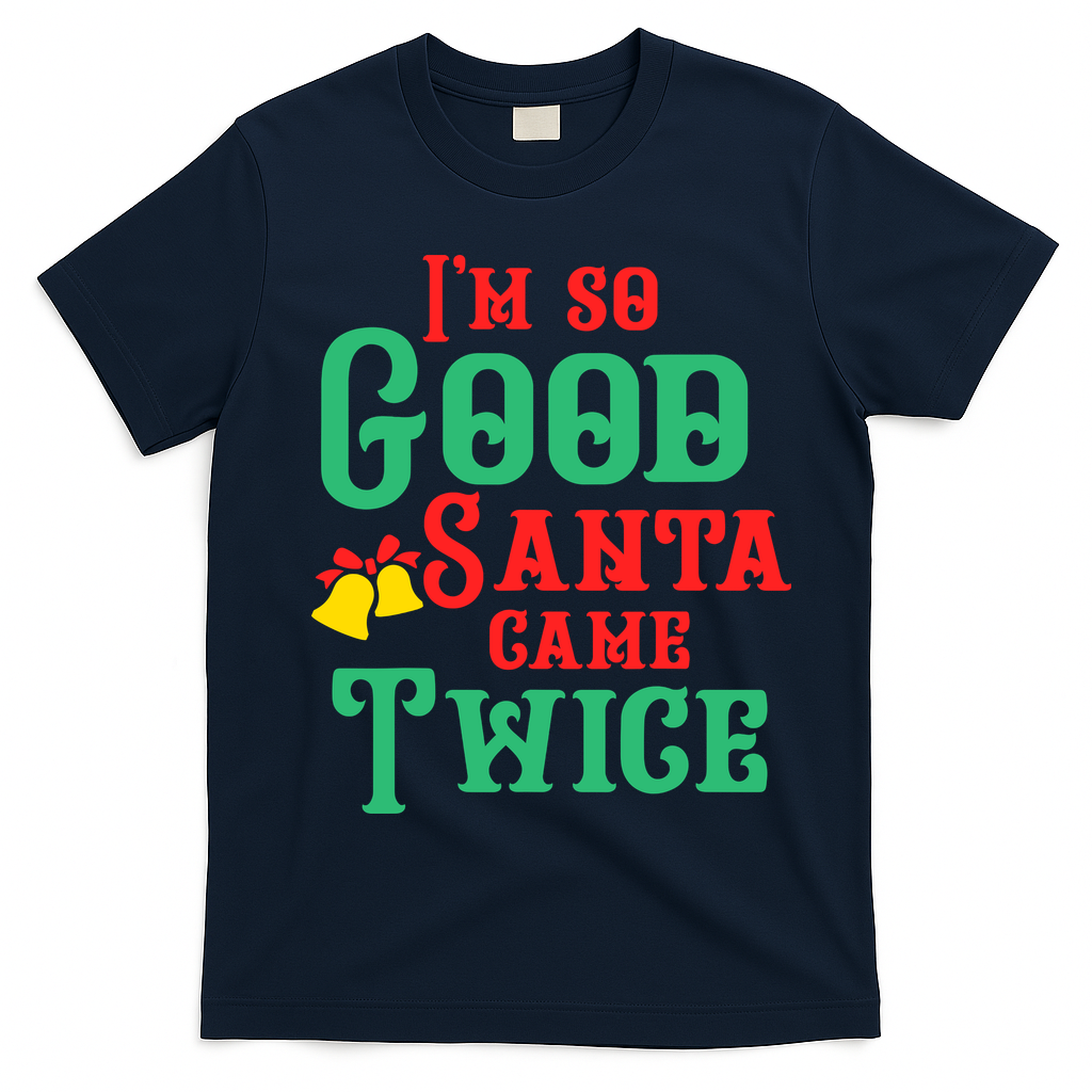 Funny Dirty Naughty Inappropriate Christmas Adult Sexy Xmas T-Shirt - Navy Blue