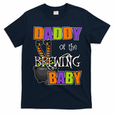 Funny Daddy Of Brewing Baby Halloween Theme Baby Shower Spooky T-Shirt - Navy Blue