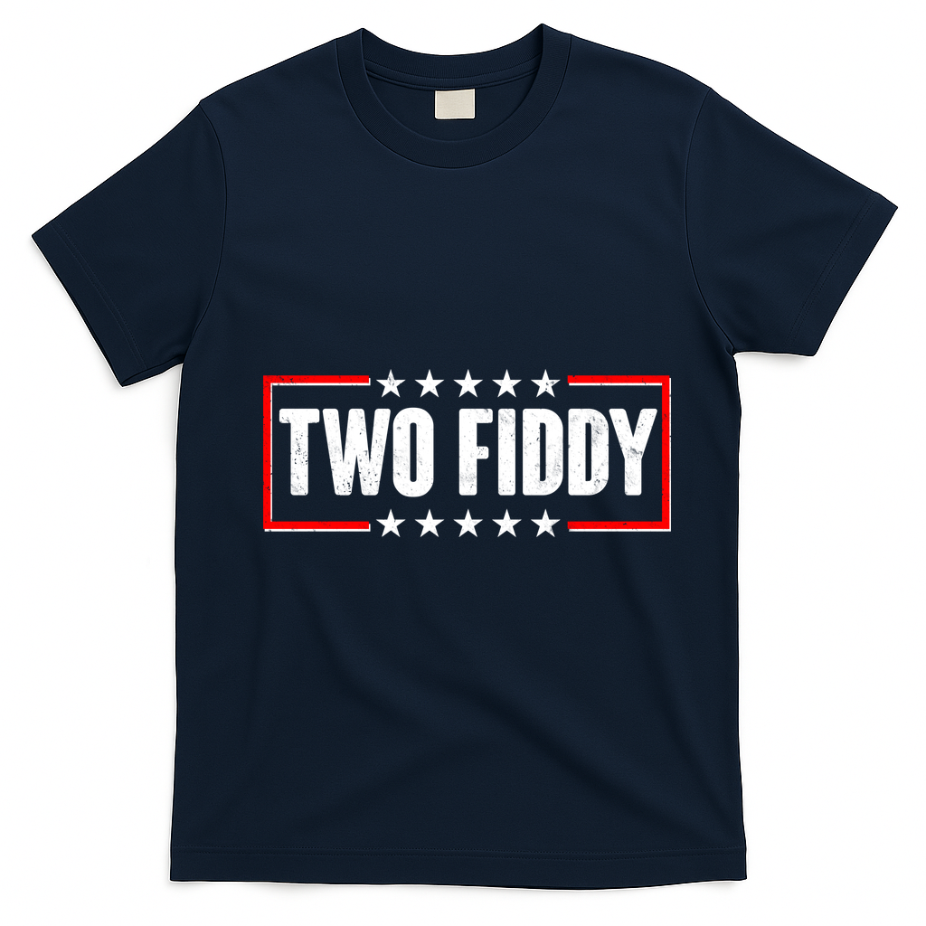 Funny Distressed Two Fiddy Celebrate 250 Years American USA Birthday Anniversary T-Shirt - Navy Blue