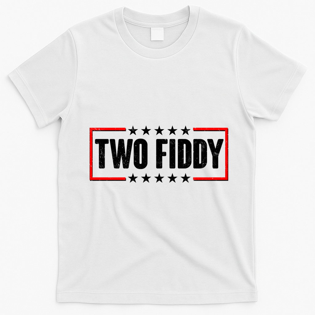 Funny Distressed Two Fiddy Celebrate 250 Years American USA Birthday Anniversary T-Shirt - White