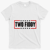 Funny Distressed Two Fiddy Celebrate 250 Years American USA Birthday Anniversary T-Shirt - White