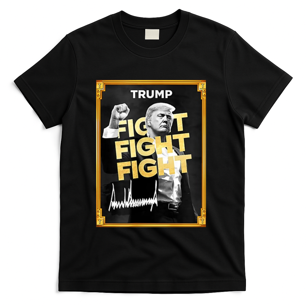 Fight Donald Trump Meme Coin Crypto President T-Shirt - Black