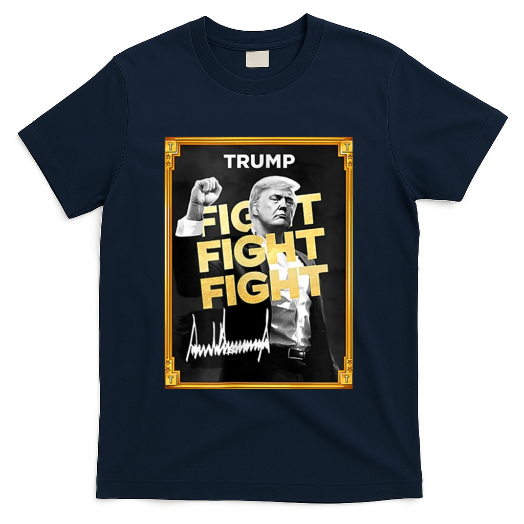 Fight Donald Trump Meme Coin Crypto President T-Shirt - Navy