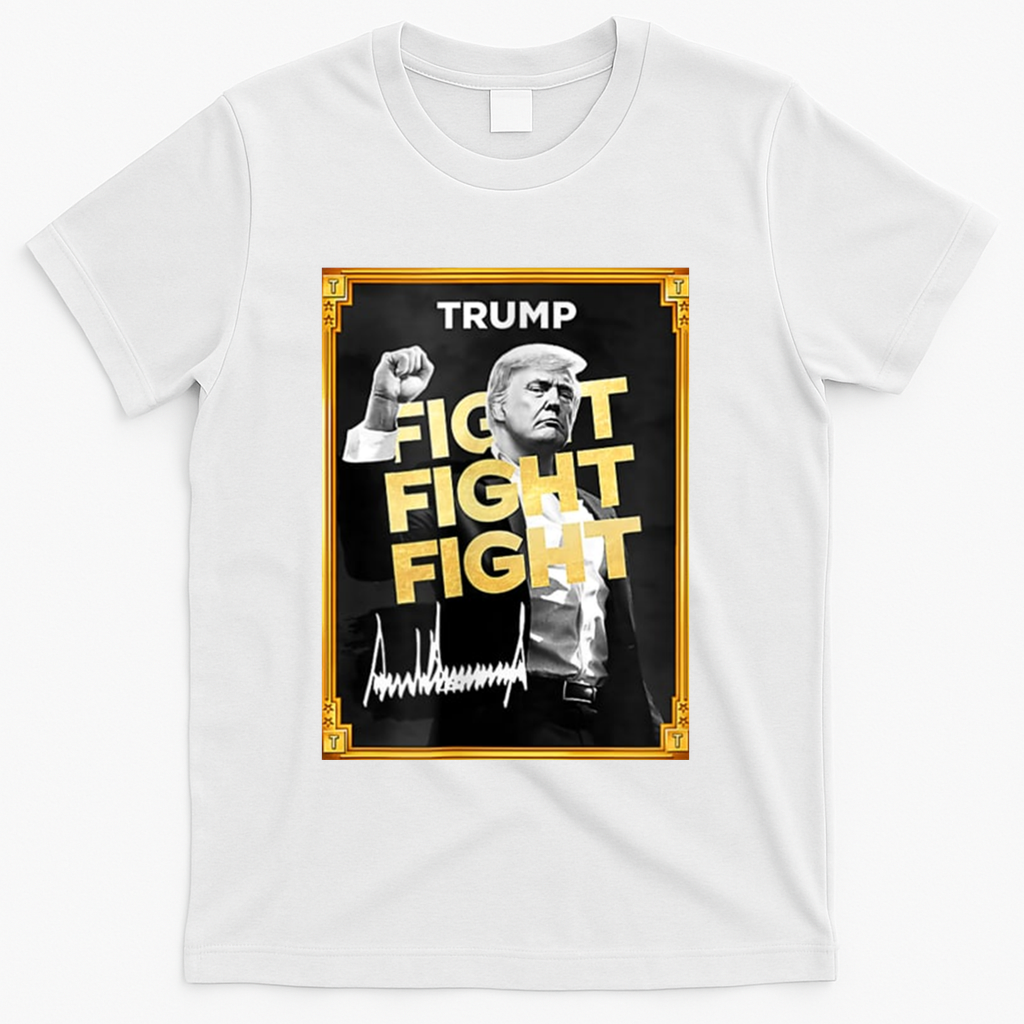 Fight Donald Trump Meme Coin Crypto President T-Shirt - White