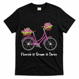 Flourish Dream Thrive Floral Bike Bicycle Subtle 8647 Trump T-Shirt - Black