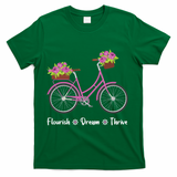 Flourish Dream Thrive Floral Bike Bicycle Subtle 8647 Trump T-Shirt - Green