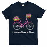Flourish Dream Thrive Floral Bike Bicycle Subtle 8647 Trump T-Shirt - Navy