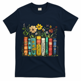 Fantasy Drama Tragedy Book Floral Subtle Anti Trump T-Shirt - Navy