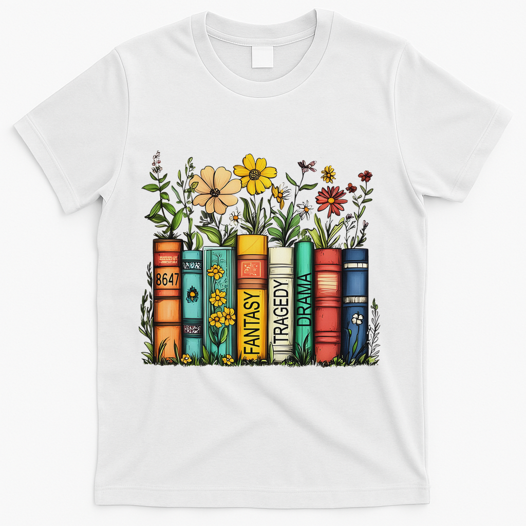 Fantasy Drama Tragedy Book Floral Subtle Anti Trump T-Shirt - White
