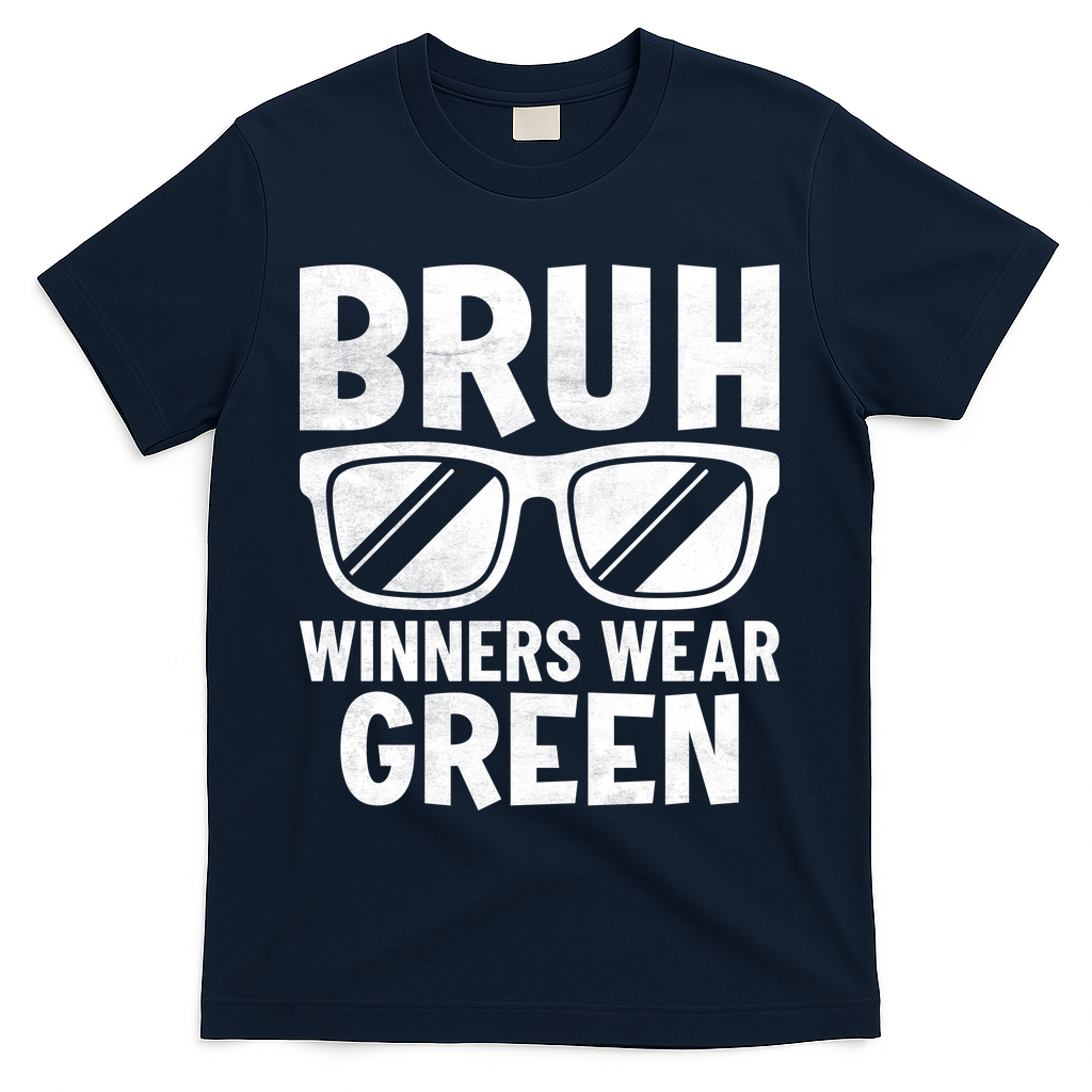 Field Day Team Spirit Bruh Winners Wear Green T-Shirt - Navy