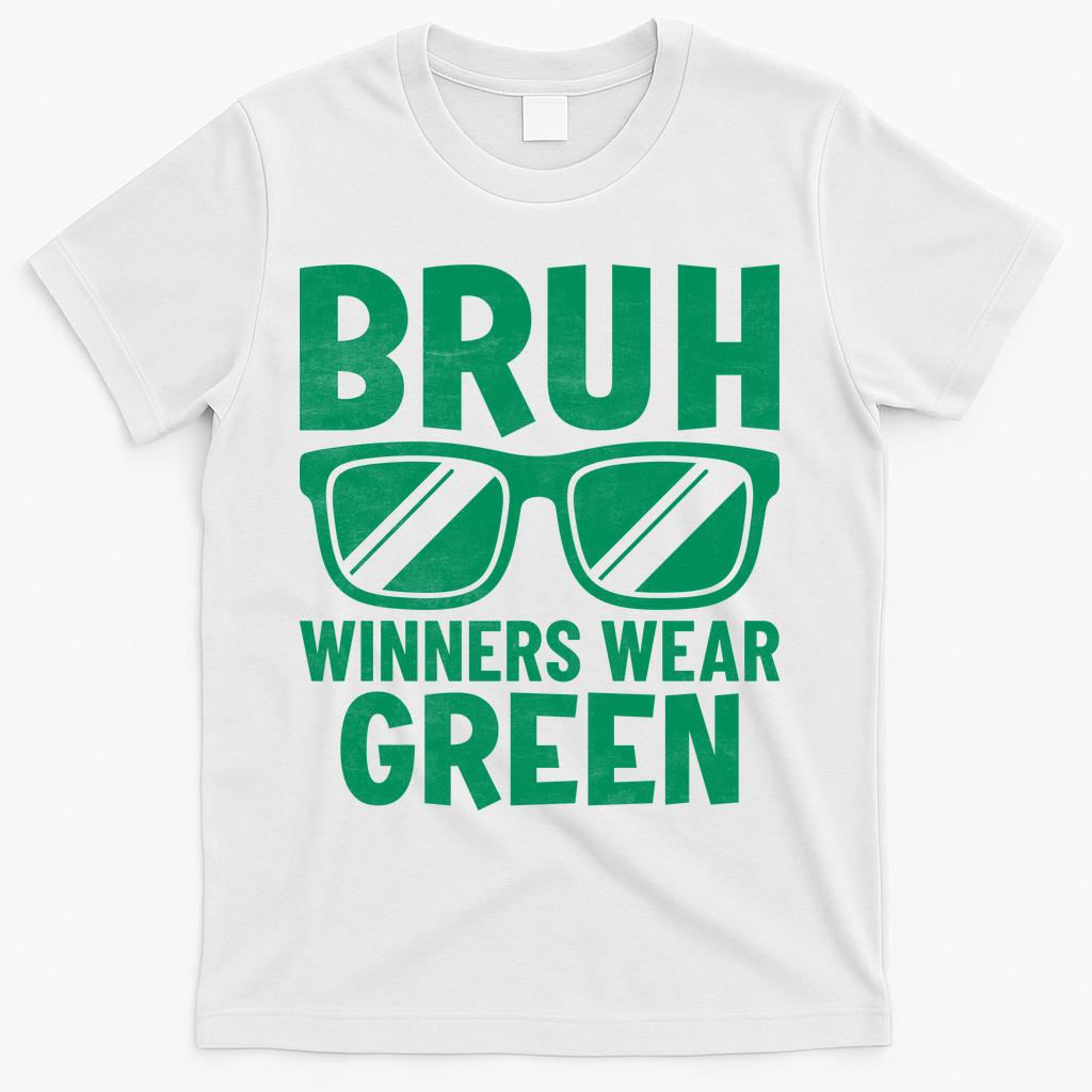 Field Day Team Spirit Bruh Winners Wear Green T-Shirt - White