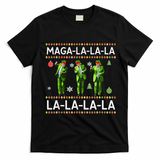 Funny Donald Trump Ugly Christmas Sweater. Maga La La La T-Shirt - Black
