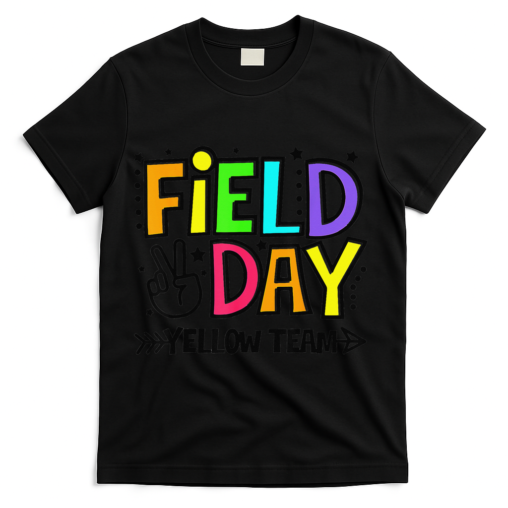 Field Day Yellow Team Funny For Teacher Field Day Games T-Shirt - Black