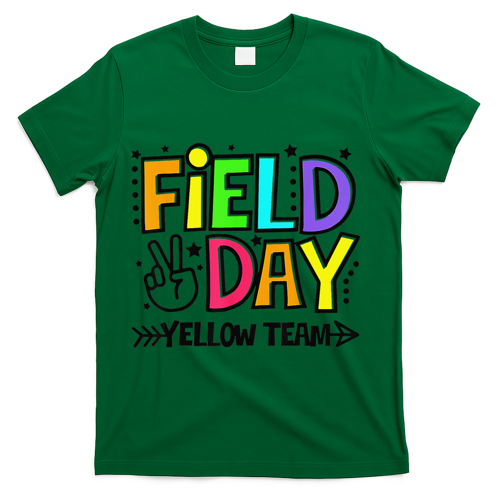 Field Day Yellow Team Funny For Teacher Field Day Games T-Shirt - Green