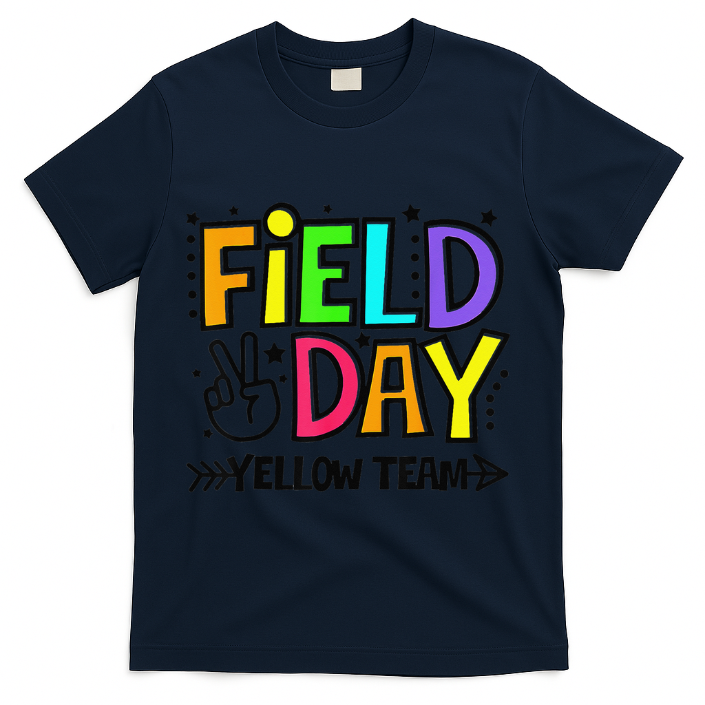 Field Day Yellow Team Funny For Teacher Field Day Games T-Shirt - Navy