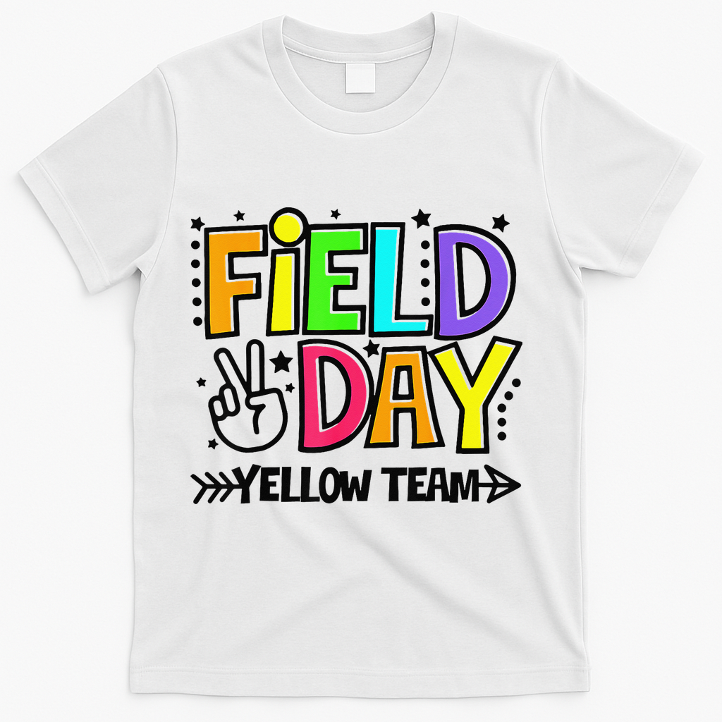 Field Day Yellow Team Funny For Teacher Field Day Games T-Shirt - White