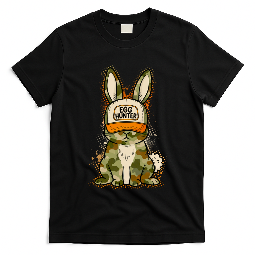 Funny Easter Egg Hunter Camouflage Bunny Rabbit T-Shirt