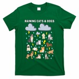 Funny English Idiom Raining Cats and Dogs Puppies Kitten T-Shirt