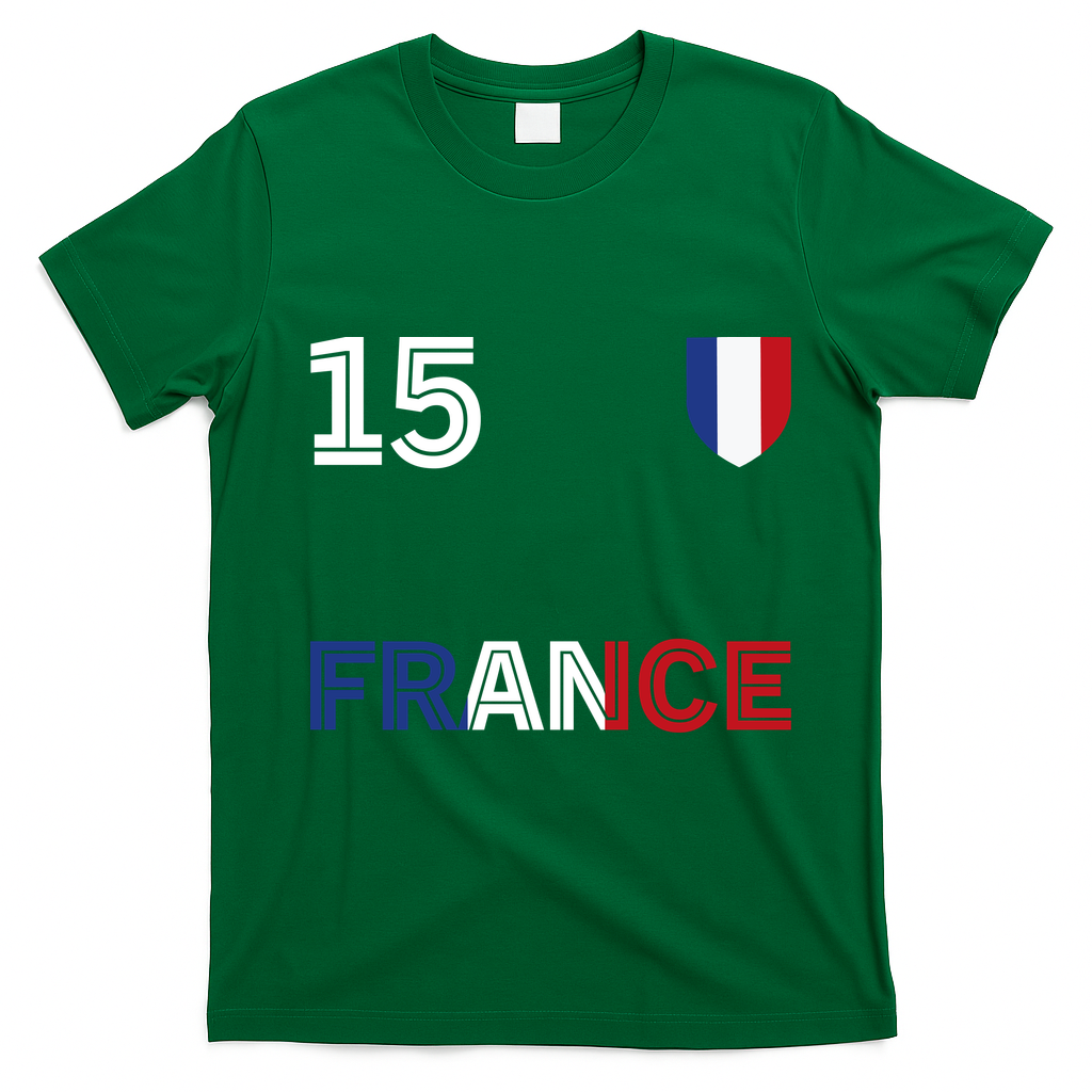 French Football 15 Jersey France Soccer Fan T-Shirt - Irish Green