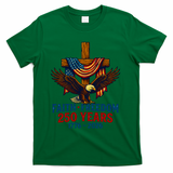 Faith Freedom 250 Years 1776-2026 American USA Flag Cross Eagle T-Shirt - Green