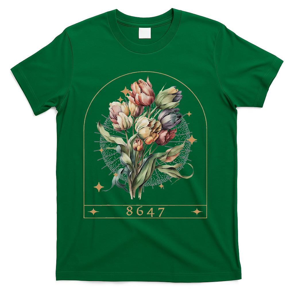 Floral Feminist 8647 Anti Trump Human Right T-Shirt - Green