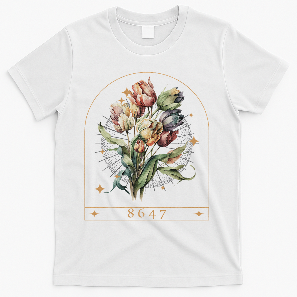 Floral Feminist 8647 Anti Trump Human Right T-Shirt - White