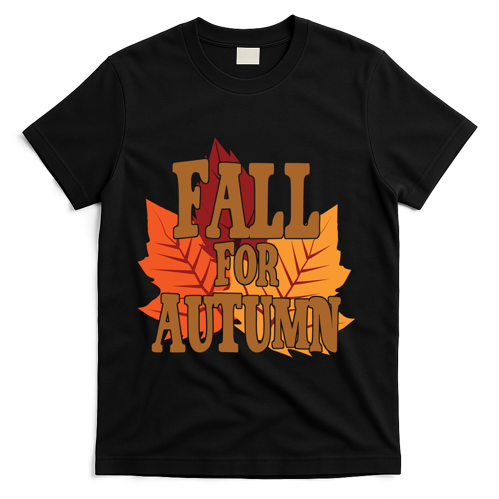 Fall For Autumn Nature Leaves T-Shirt - Black
