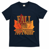 Fall For Autumn Nature Leaves T-Shirt - Navy